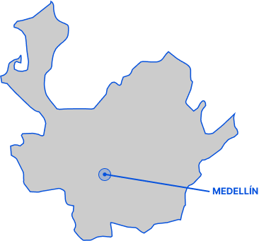 mapa Antioquia con cobertura personalizada y especializada
